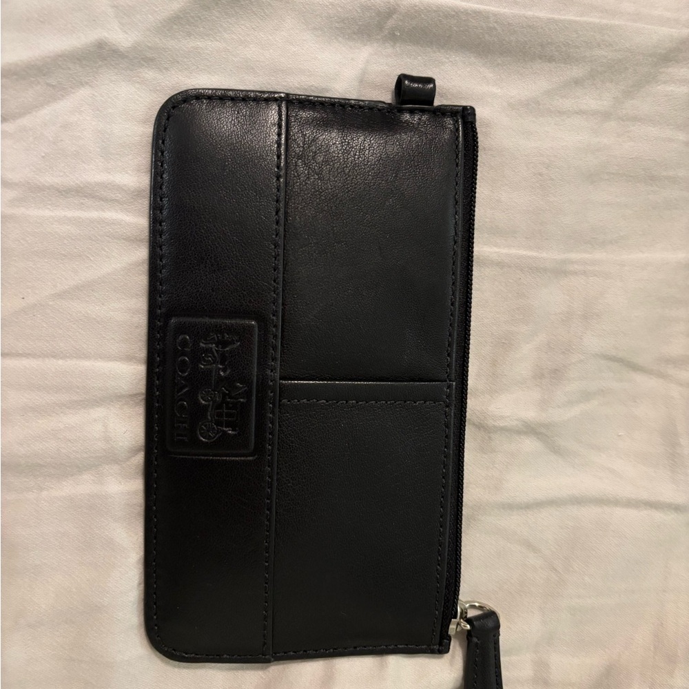 Coach Black Leather Wristlet